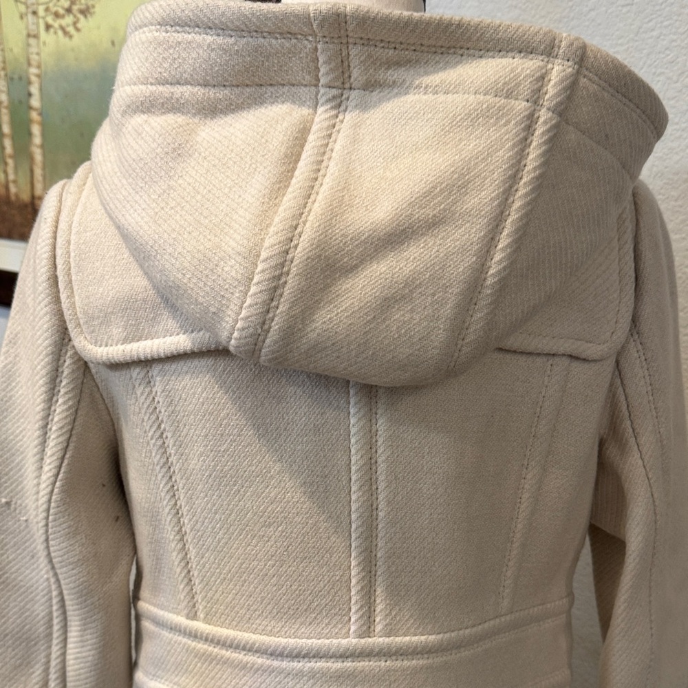 Authentic Burberry Blue Label Cream Hooded Toggle Trench Coat - Picture 7 of 17